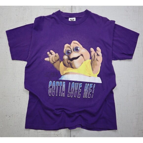 Vintage 90s Dinosaurs Tv Show Promo Tee Gotta Love Me Baby Sinclair Shirt Sz L